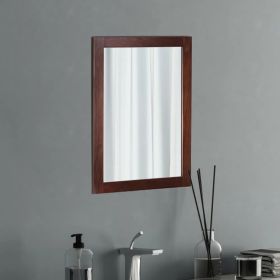 1Pc Wall Mount Mirror 11.8x15.7Inch Wood-Like Frame Rectangle Modern Hanging Mirror for Bathroom Bedroom Living Room (Option: RED)