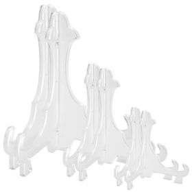 6Pcs Plastic Easels Plate Display Stand Picture Frame Holder for Photo Dish Art Pieces Certificates Placecard Home Office Birthday Decoration (Option: Transparent)
