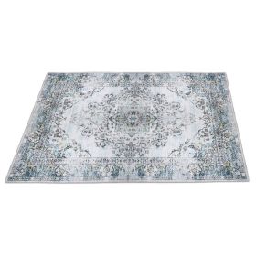 Vintage Area Rug Modern Non Slip Carpet Boho Low Pile Soft Rug Waterproof Machine Washable Rug for Living Room Bedroom Kitchen Dining Room Under (Option: Type 1-6_9ft)